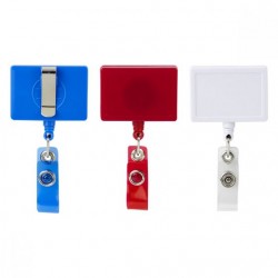 Porta gafete rectangular de plástico