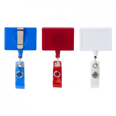 Porta gafete rectangular de plástico