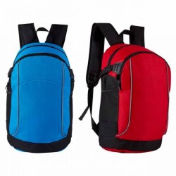 Mochila de poliéster con cierre y bolsas laterales