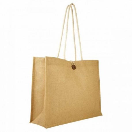 Bolsa de yute con interior plastificado y botón de madera Winter