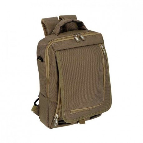 Mochila portafolio café de poliéster Reus