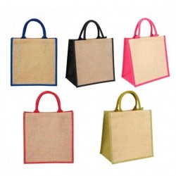 Bolsa de yute con fuelle varios colores Sagres