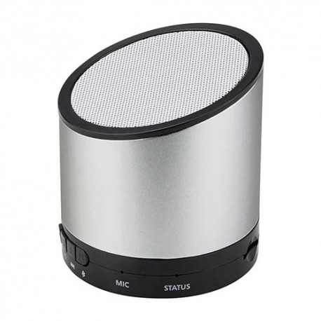 Bocina MUZIEK Bluetooth recargable con acabado inclinado y controles