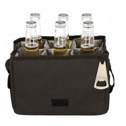 Lonchera porta botellas con interior plastificado color negro Surprise