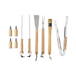 Set de parrillada en madera y acero inoxidable incluye maletín Wahiba