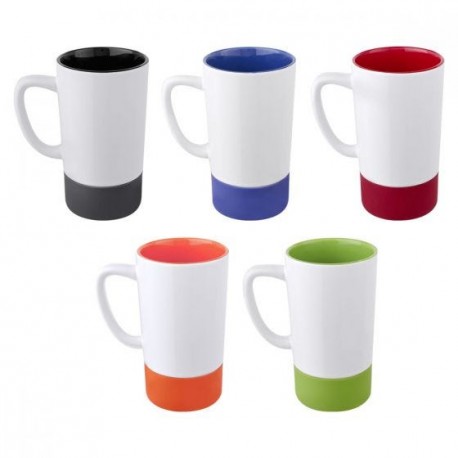 Taza de cerámica con base de silicón varios colore Gillen