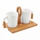Set de tazas con porta taza de bambú Iwao