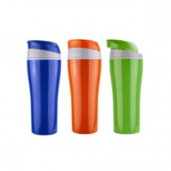 Termo de plástico con doble pared varios colores 375 ml Lugano