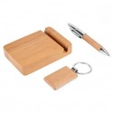 Set para escritorio de madera Luboka
