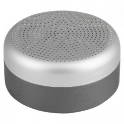 Bocina bluetooth de metal o plástico color plata Zach