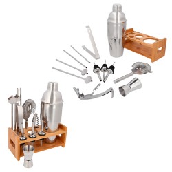 Set para preparación de bebidas con base de madera de 710 ml