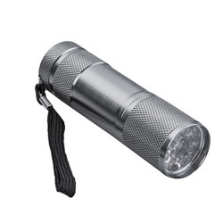 Lámpara o linterna potente de 9 leds de alto brillo y correa