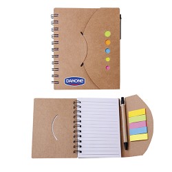 Libreta de bolsillo ecológica con Post It y espiral metálico