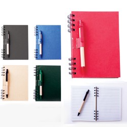 Libreta ecológica Onix de 70 hojas con bolígrafo a juego
