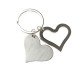 Llavero Heart o Love doble en forma de corazón