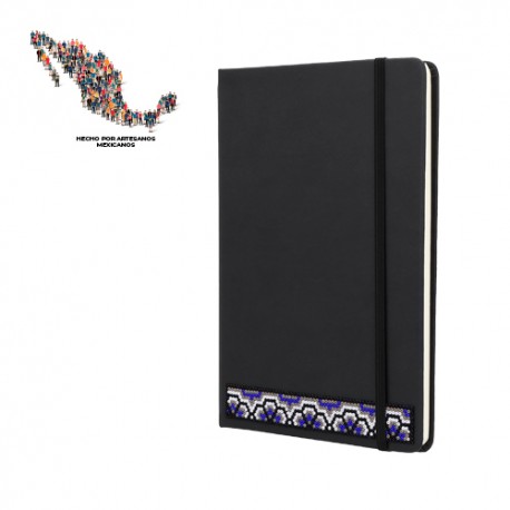 Libreta de poliuretano con 90 hojas rayadas. EDICIÓN HUICHOL