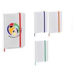 Mini libreta con pasta de poliuretano en color blanco Pharma