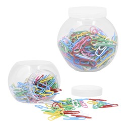 Bote porta clips con tapa enrroscable y clips multiposición