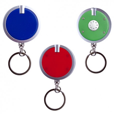 Llavero de plástico circular con luz Led Henry