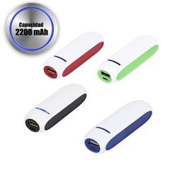 Batería portátil de plástico con capacidad de 2200 mAh