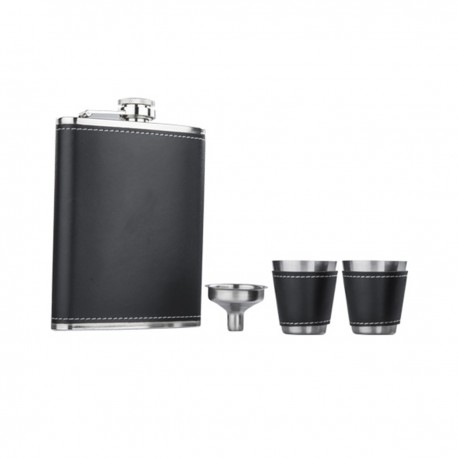 Set de licorera de curpiel con vasos y embudo 8 Oz