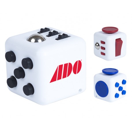 Cubo de plástico antiestrés con varias técnicas de relajación