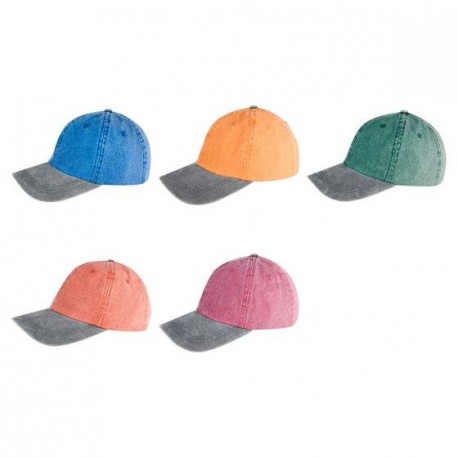 Gorra de algodón estampado deslavado con broche de velcro
