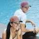 Gorra de algodón estampado deslavado con broche de velcro