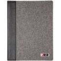 Carpeta de cuero y lino que incluye una placa Stylus I