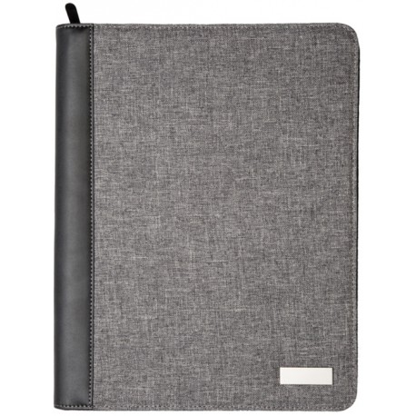 Carpeta de cuero de color gris con detalles color negro Stylus II