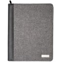 Carpeta de cuero de color gris con detalles color negro Stylus II