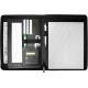Carpeta de cuero de color gris con detalles color negro Stylus II