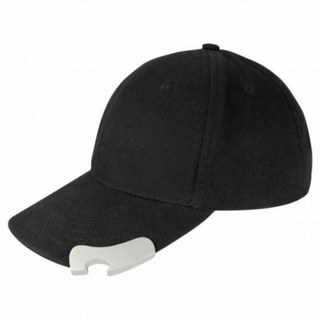 Gorra con destapador y broche de velcro color negro